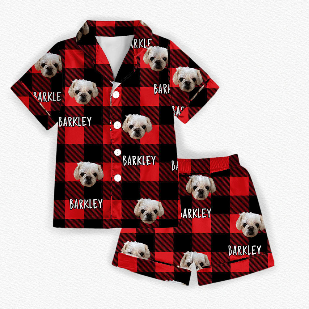 Personalized Pet Face & Name Ice Silk Pajama Set