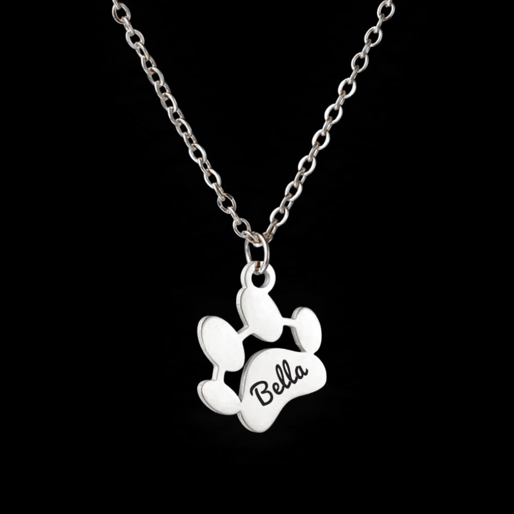 Personalized Paw Print Name Necklace – MostlyPaws