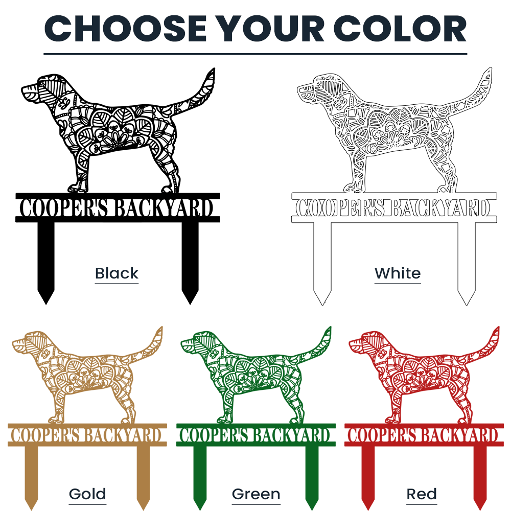 The Original Breed Mandala Garden Stake - Personalized With Your Dog&