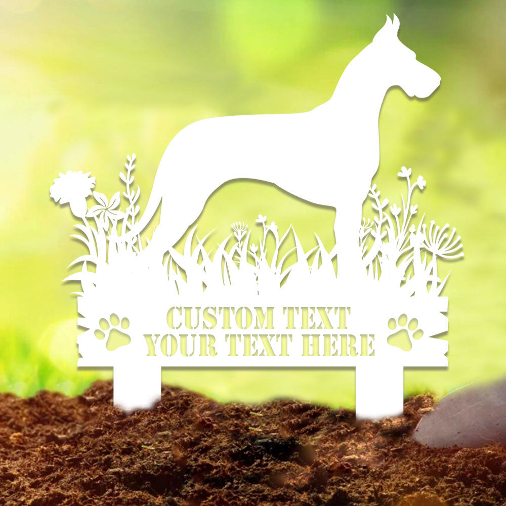 Custom Floral Dog Breed Silhouette Garden Stakes