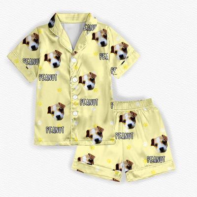 Personalized Pet Face & Name Ice Silk Pajama Set