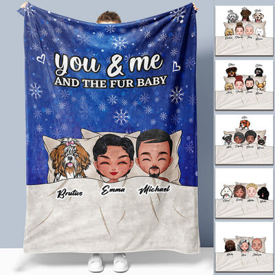 You & Me and The Fur Babies - Personalized Blanket