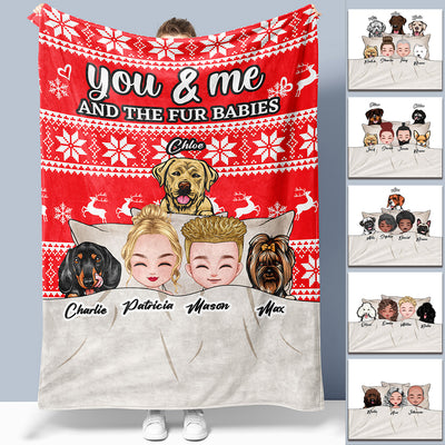 You & Me and The Fur Babies - Personalized Blanket