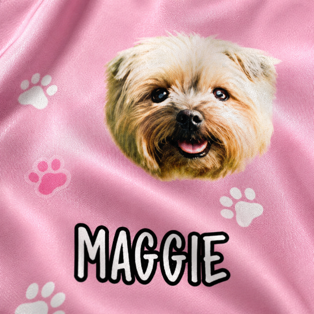 Personalized Pet Face Ice Silk Pajamas