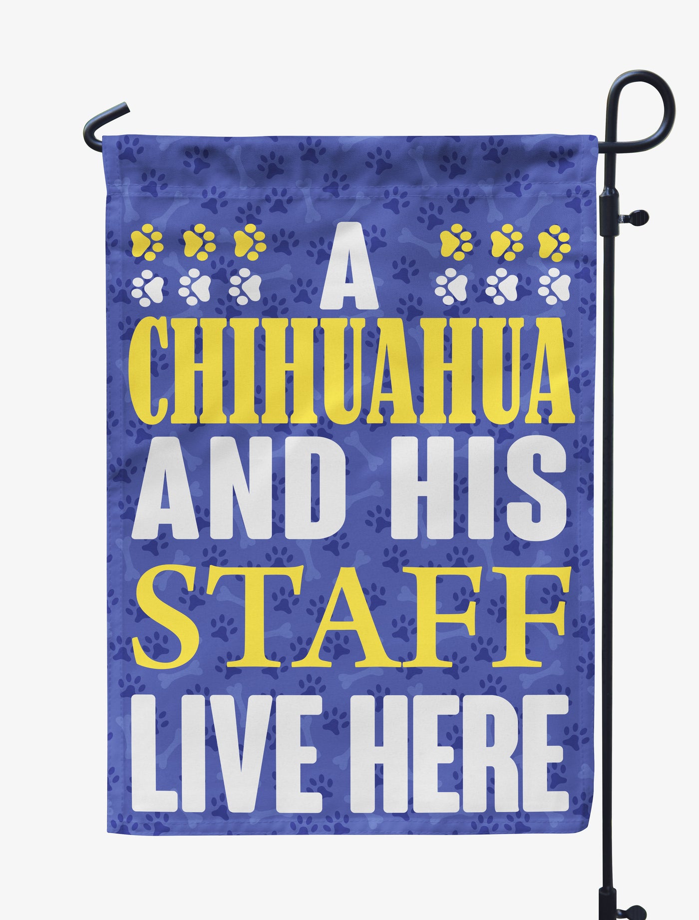 A Dog And His Staff Live Here Personalized Flag