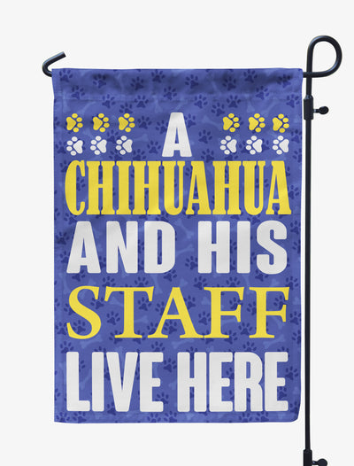 A Dog And His Staff Live Here Personalized Flag