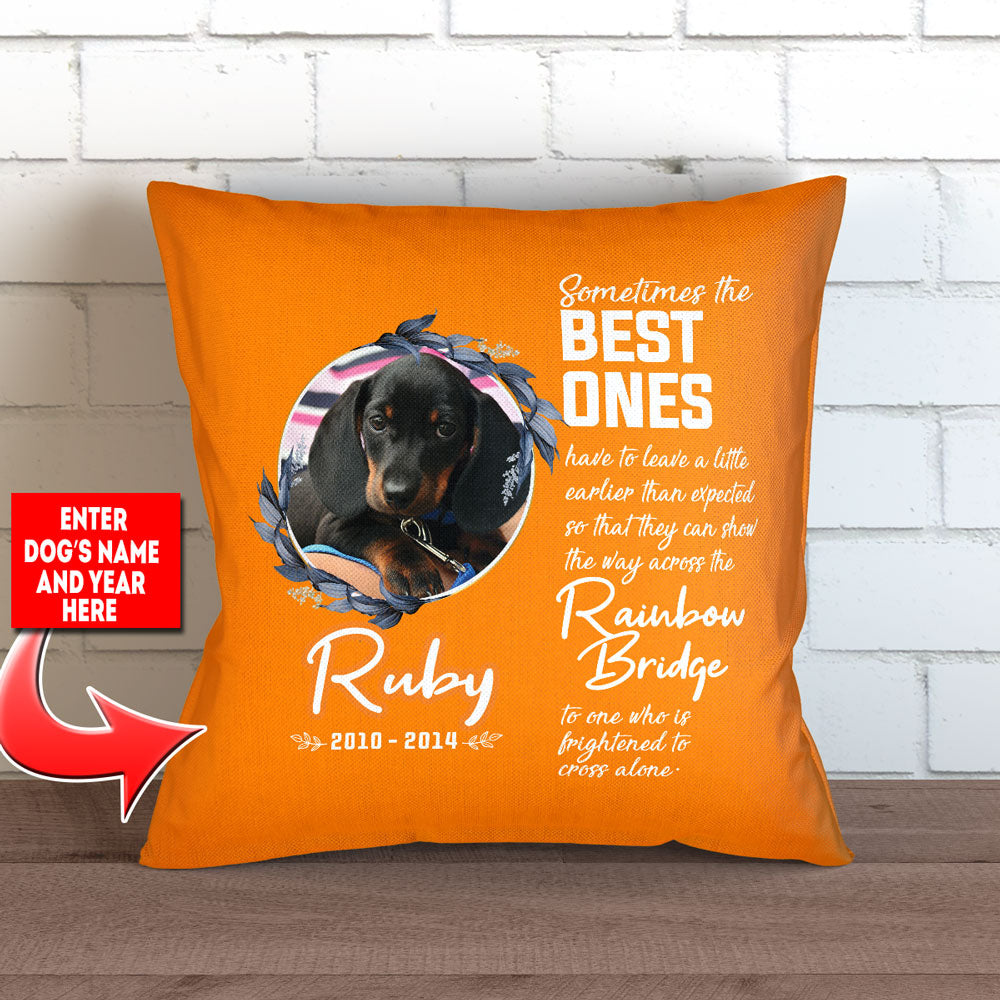 Best Ones Leave a Little Early Photo Tribute - Personalized Throw Pillow Cover - 18" X 18”