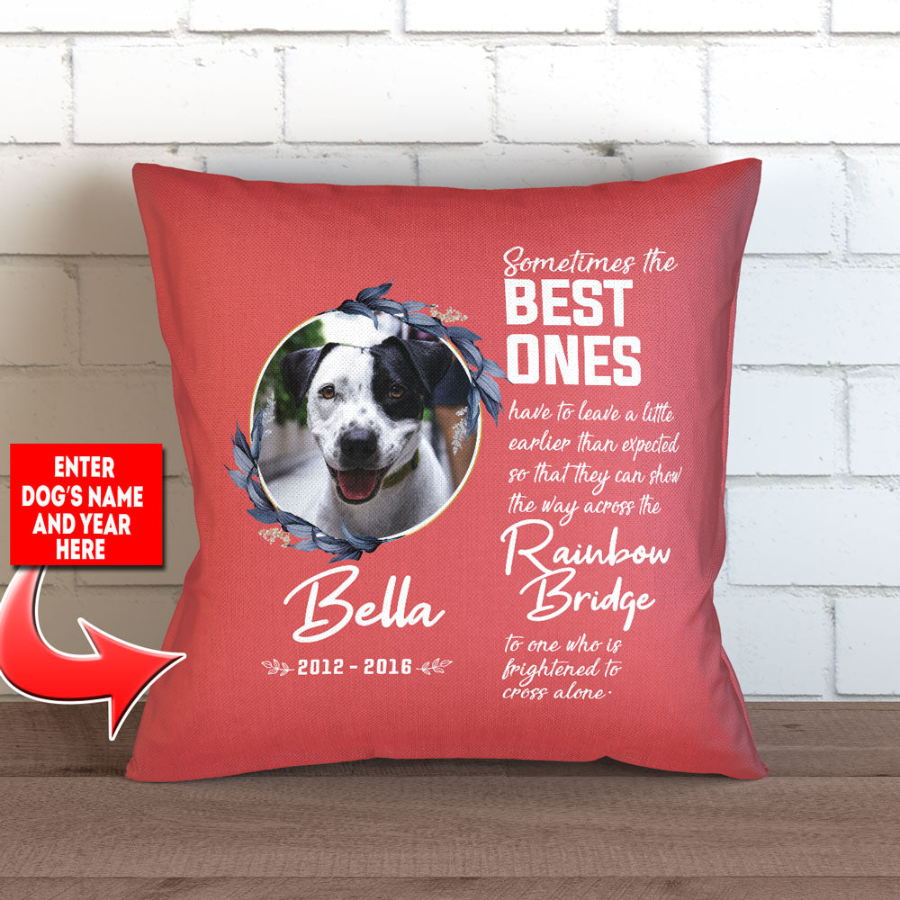 Best Ones Leave a Little Early Photo Tribute - Personalized Throw Pillow Cover - 18" X 18”