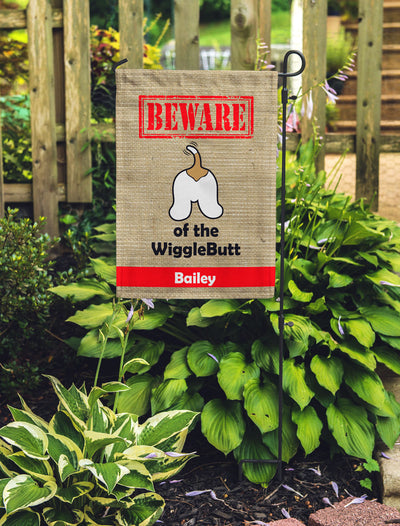 Beware of the WiggleButts Personalized Flag