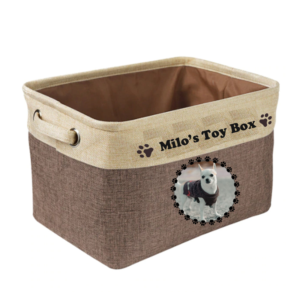 brown dog toy box