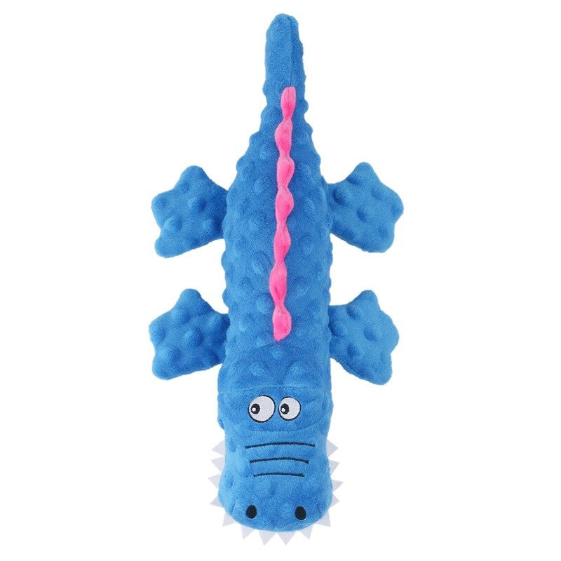 blue crocodile-shaped dog toy