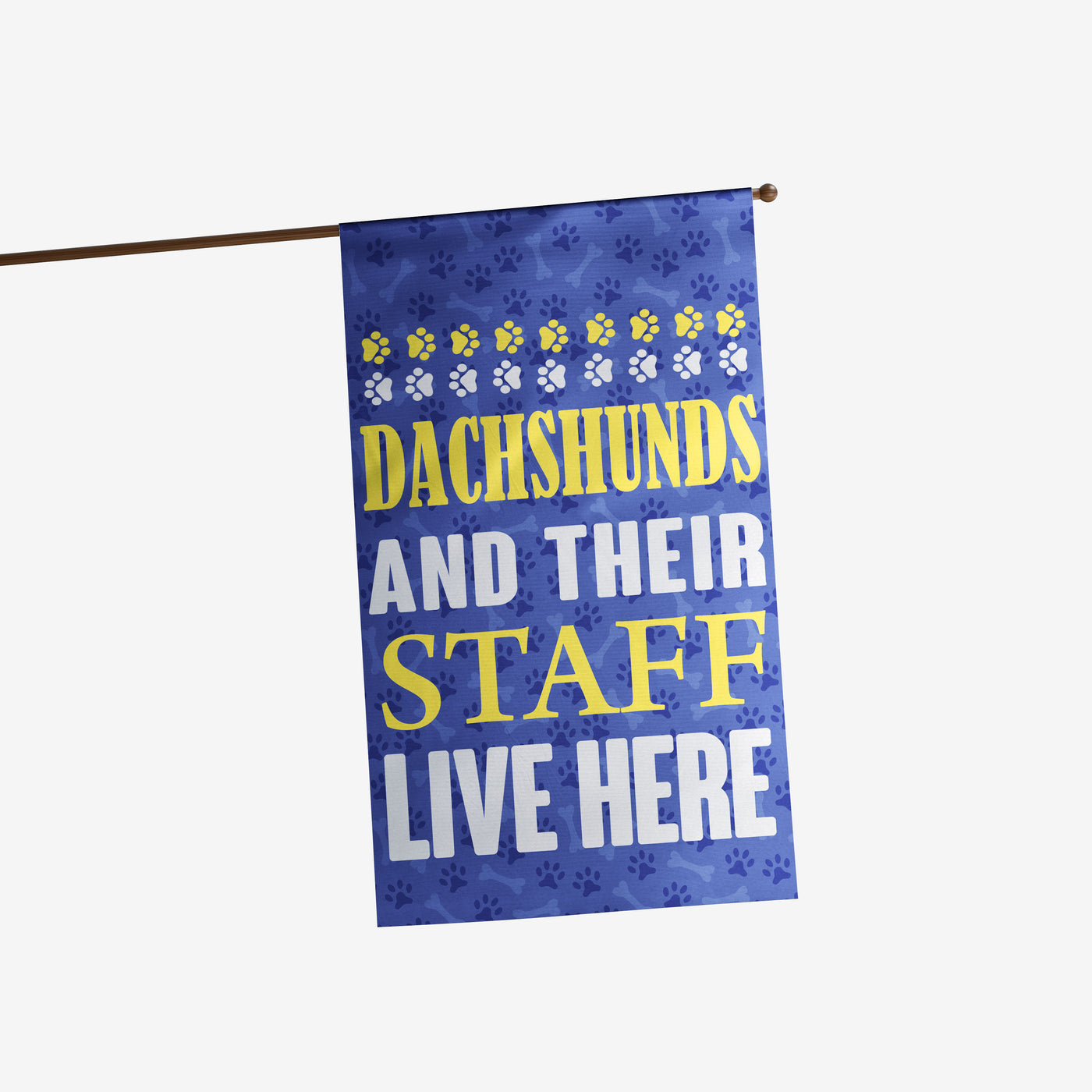 A Dog And His Staff Live Here Personalized Flag