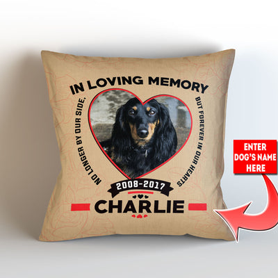 In Loving Memory Pet Memorial Photo Personalized Pillow Cover - 18" x 18"