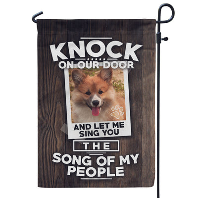 Knock on Our Door Photo Personalized Flag