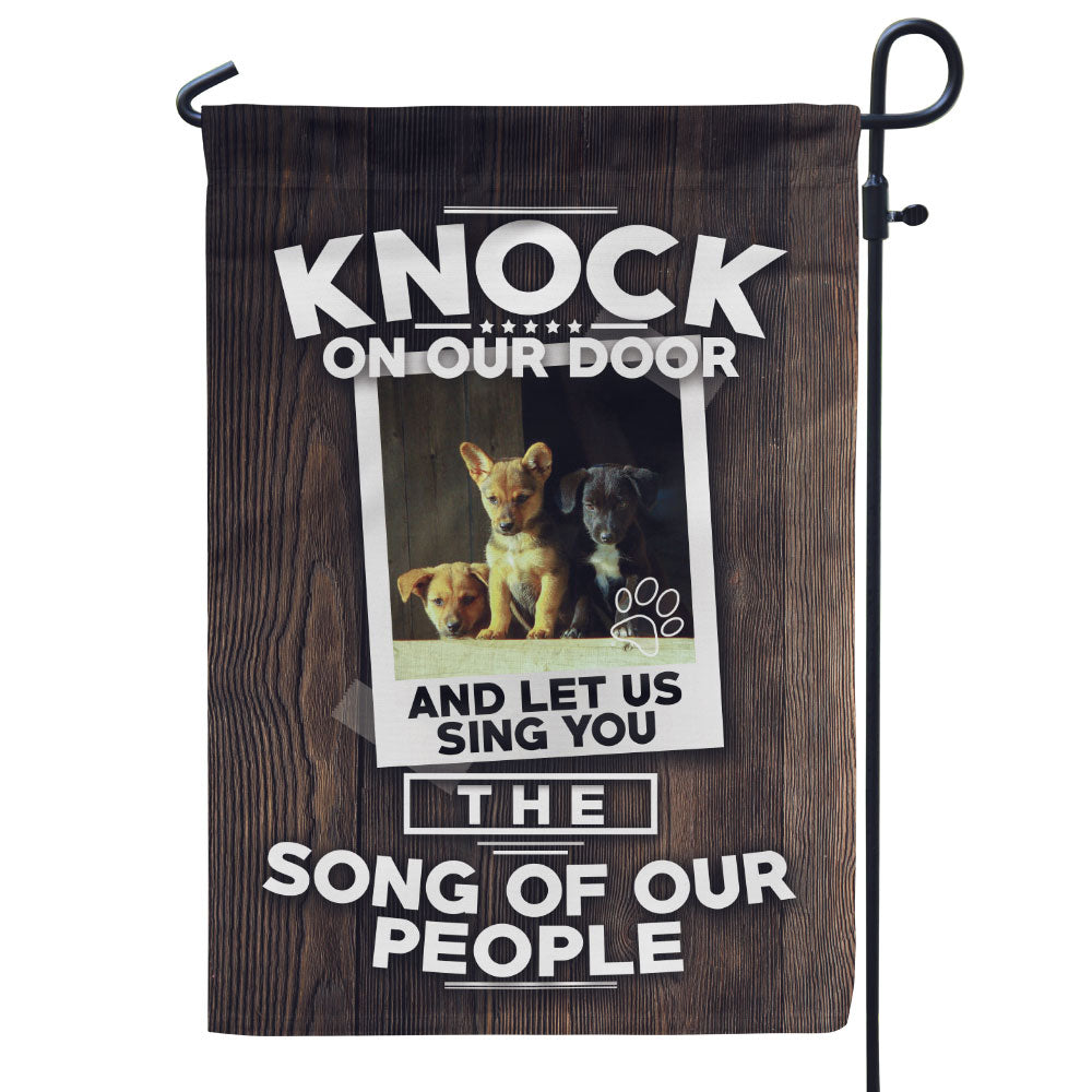 Knock on Our Door Photo Personalized Flag