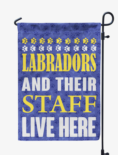 A Dog And His Staff Live Here Personalized Flag