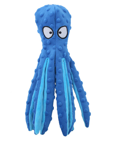 blue octopus shaped dog toy
