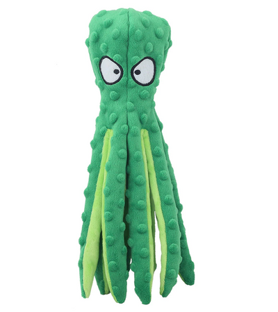 green octopus shaped dog toy