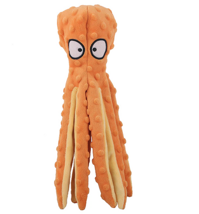 orange octopus shaped dog toy