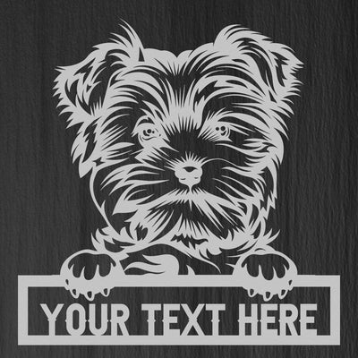 dog themed metal sign with text "your text here"