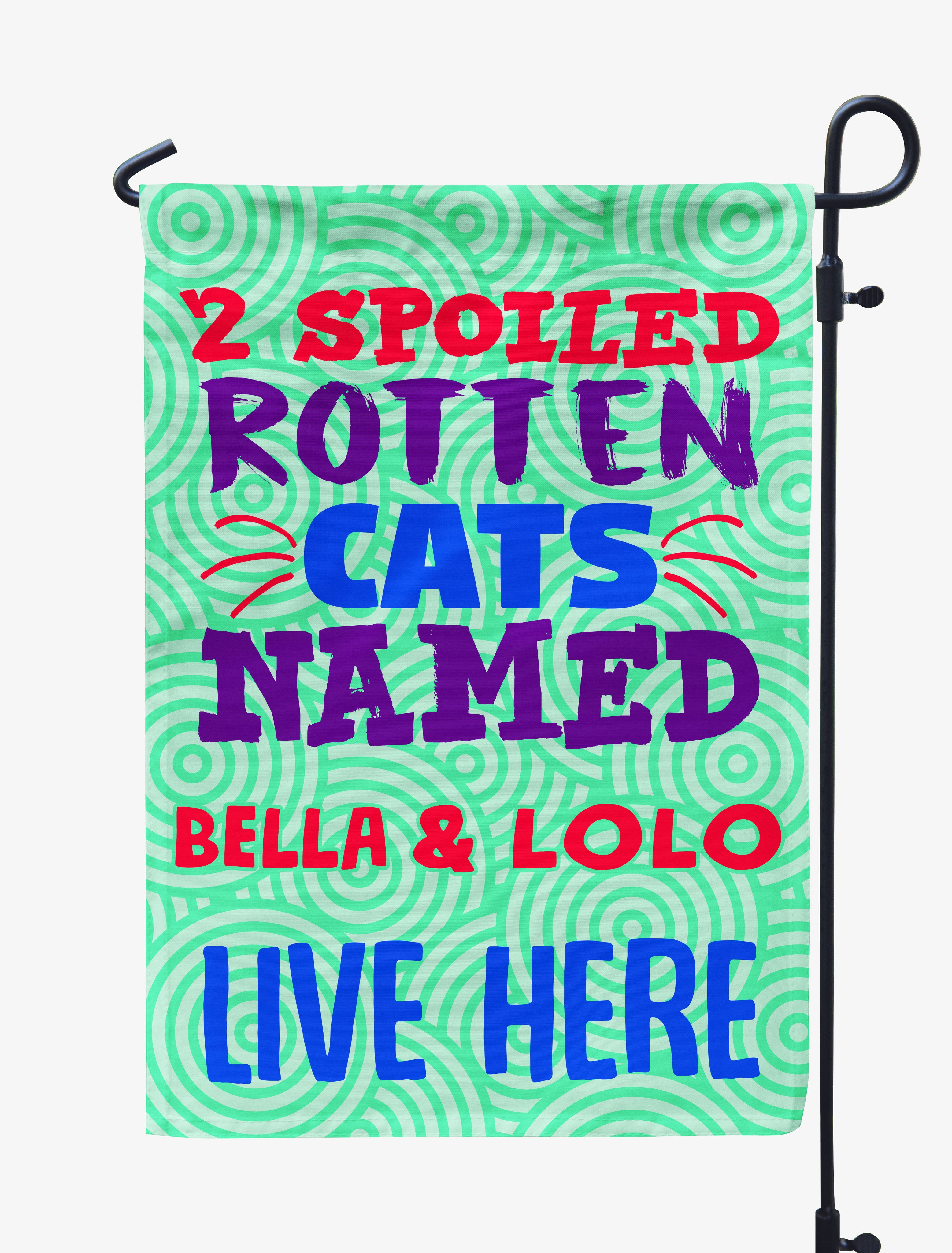 A Spoiled Rotten Cat Personalized Flag