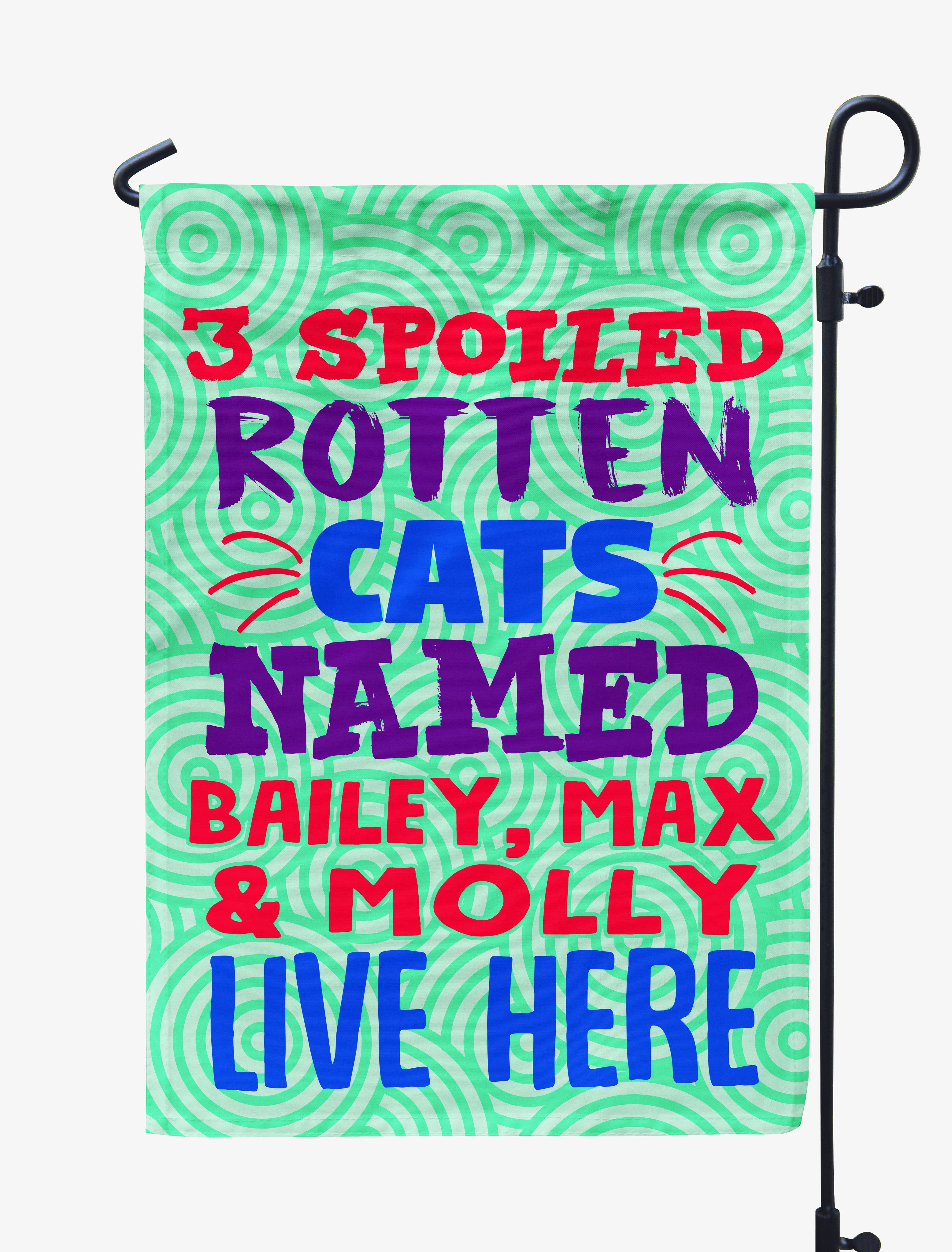 A Spoiled Rotten Cat Personalized Flag