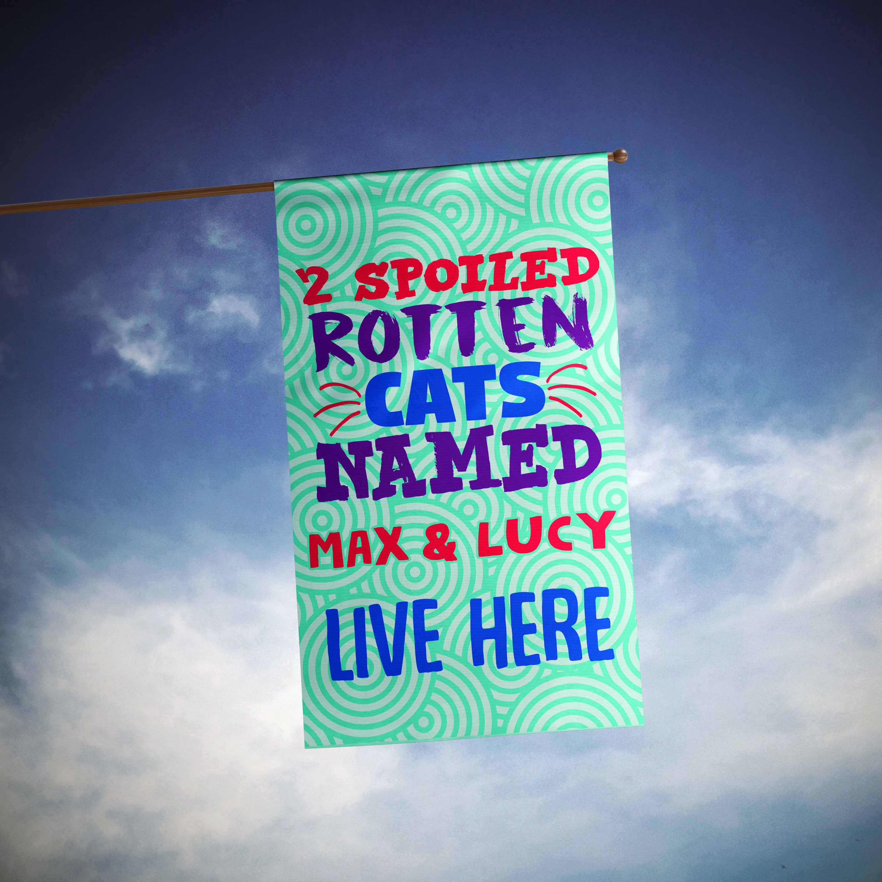 A Spoiled Rotten Cat Personalized Flag