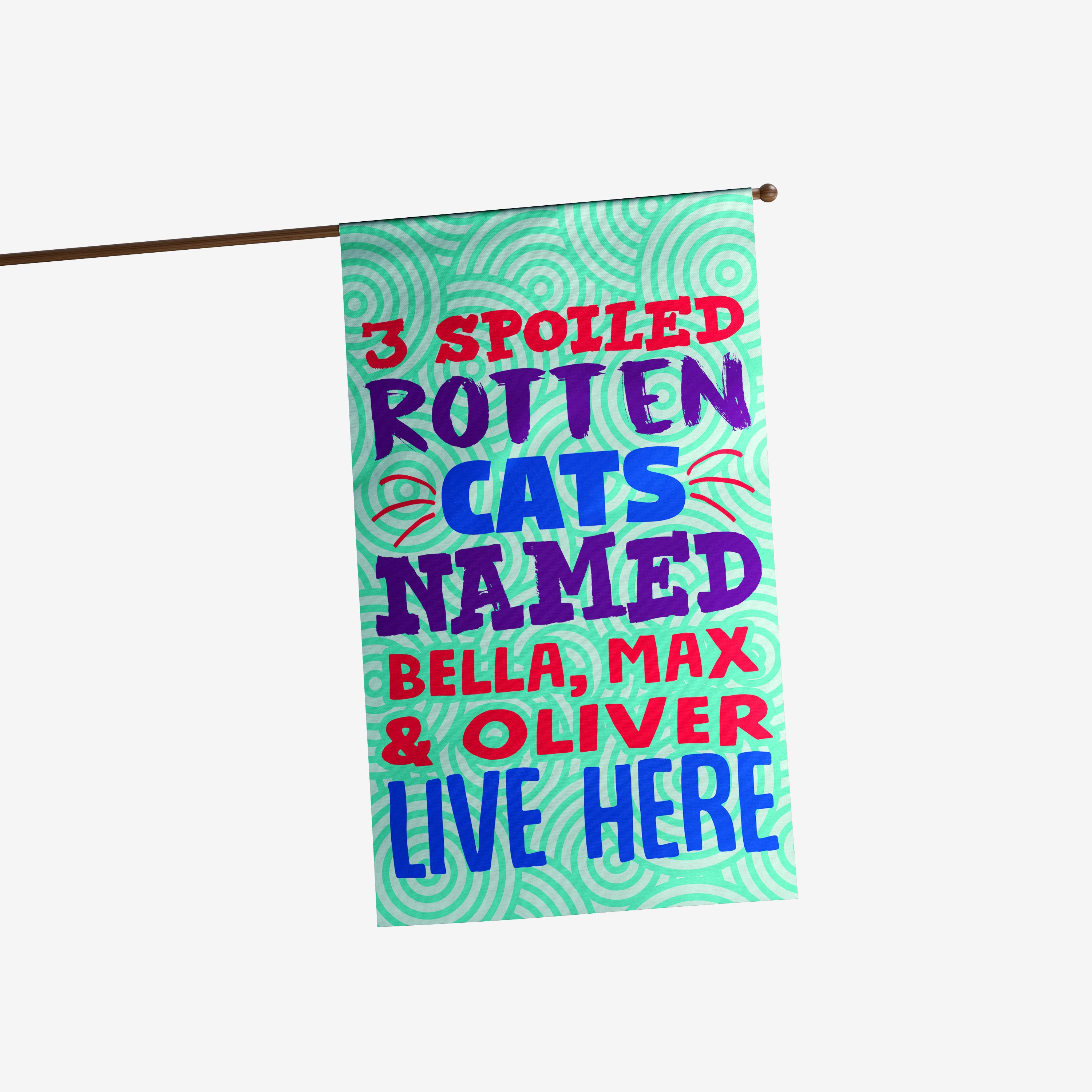 A Spoiled Rotten Cat Personalized Flag