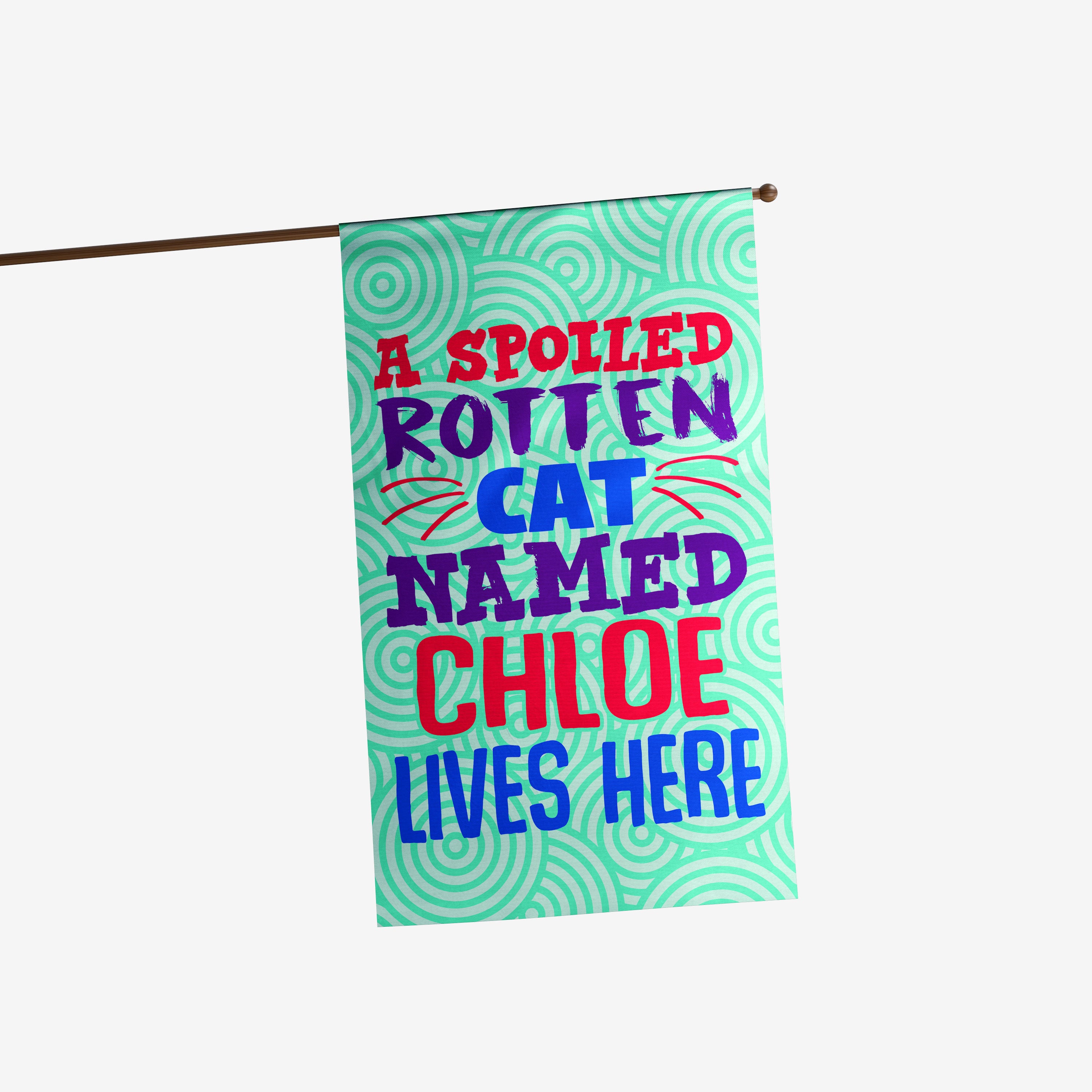A Spoiled Rotten Cat Personalized Flag