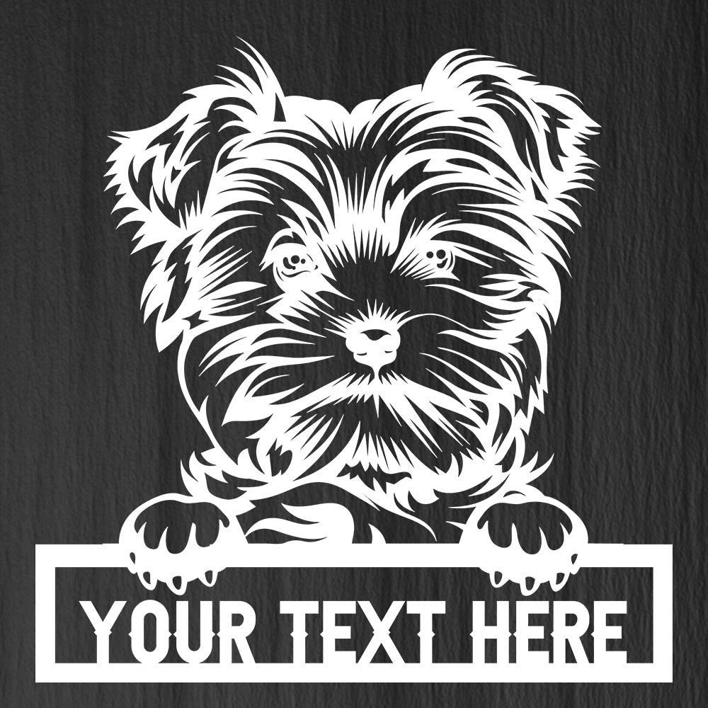 dog themed metal sign with text "your text here"