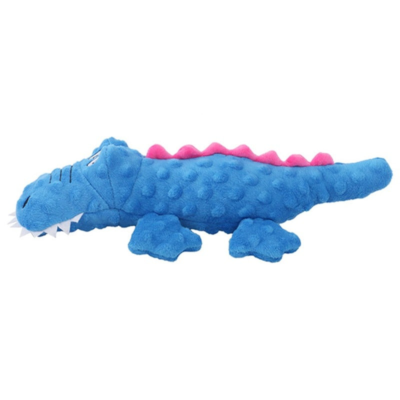 blue crocodile-shaped dog toy
