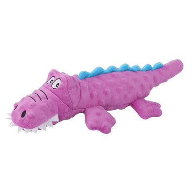 pink crocodile-shaped dog toy